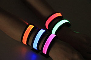 Nylon Colorful Flashing LED Wristbands