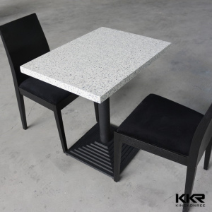 Marble Stone Restaurant Furniture Two Seater Customized Dining Table